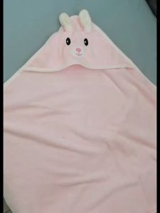 80x80cm Baby Newborn Towel Swaddle Baby Wrap Soft Warm Blanket Coral Fleece Hooded Bath