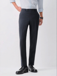 Mens Business Work Trousers Blue Gray