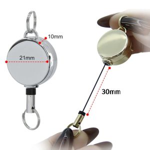 Ultra Small High Rebound Nylon Retractable Rope Keychain Scalable ID Card Scroll Badge Clip  Anti Loss And Easy To Pull Buckle