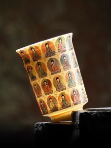 Chén Trà Sứ Đôn Hoàng Hoạ Tiết Trăm Phật Có Dung Tích 75ML và 170ML (chen35)