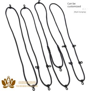 ไทยพระพุทธรูป Amulet Cord ไม่มีจี้โลหะเดี่ยวแขวนด้านหน้าและด้านหลังคู่แขวนปรับได้สําหรับเพศแฟชั่นเครื่องประดับ