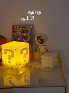 Lampu LED Super Mario Malam Karakter Game Kuno Kuning Yang Bisa Mengeluarkan Suara Saat Di Tekan