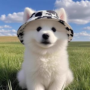 Petone dOrage | Pet Summer Milk Cow Style Ear-Out Fisherman Hat