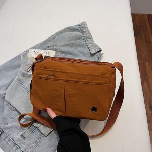 Womens Lightweight Casual Crossbody Bag Large Capacity Multi-Layer Single Shoulder Satchel Fashionable All-Match Backpack