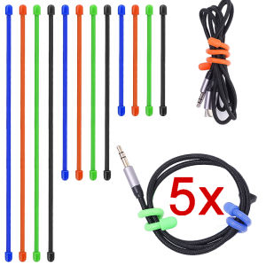 3/5Pcs Multifunctional Magic Rubber Twist Ties Reusable Wire Cord Organizer Bendable Tie 3/6/12 Inchs