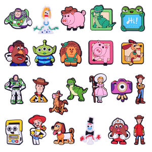 Mesuca | Mesuca Cartoon Toy Story PVC Shoe Charms Buzz Woody Alien Dinosaur Pig Detachable Clog Shoe Decor Gift DIY Accessories