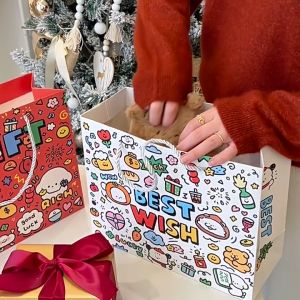 Túi đựng quà tặng sinh nhật giáng sinh cao cấp nhiều màu hình dễ thương cỡ to quai xách đa năng chống nước cute giá rẻ