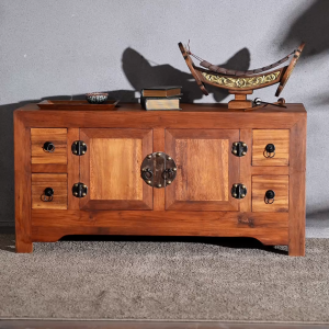 เอเชียตะวันออกเฉียงใต้ลมวินเทจไม้เนื้อแข็งเก็บตู้เก็บของขนาดเล็กพาร์ทเมนท์ห้องนั่งเล่นล็อกเกอร์ชั้นตู้ไม้ทีวีไทยเก่า