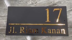 Nomor Rumah Akrilik Modern Gold Mirror