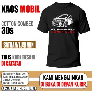 Baju Kaos Bahan Katun 30s Sablon Desain Mobil Custom Satuan Lusinan Pria