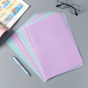 12pcs Premium PP Material Project Folders -L-Shaped A4 Document Sleeves Durable Waterproof Storage for Resumes Papers & Files