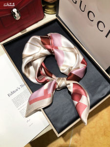 Authentic Silk Square Scarf for Women Versatile Spring Autumn Thin Summer Silk Tie with Suit Shirt Matching Korean Style Decorative Accessory