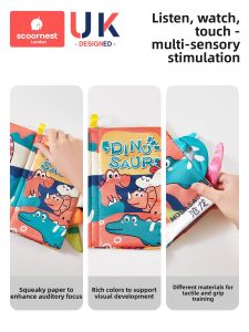 Baby Cloth Book Early Education Tearable Biteable Toddler Toys Non Tearable Educational Books for Infants 0 to 3 Years Old