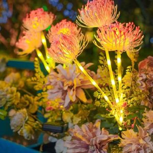 2Pack Solar Garden Lights 3 Heads Lycoris Radiata Lamp Garden Decoration Solar Garden Lights Flower Lawn Lamp for Yard Patio Garden