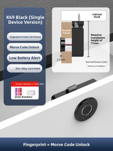 FALEISTON | Fingerprint Recognition Smart Electronic Lock for Office Cabinets Wardrobes Shoe Cabinets and Bedside Cabinets