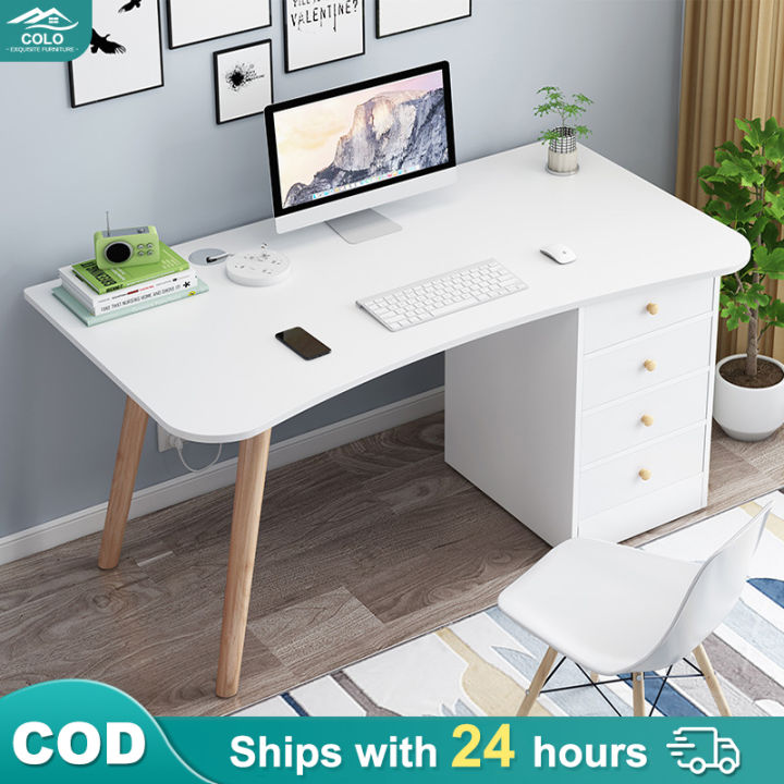 [100/120cm] Study Table with Drawer Computer Table Office table Desk for Writing Home Furniture Room