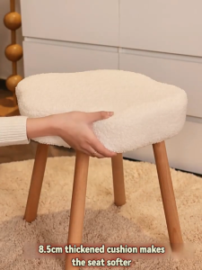 Solid wood stool home girls bedroom makeup bench living room sofa ottoman coffee table stool entrance shoe changing
