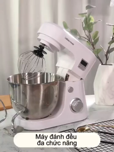 Máy nhào bột đánh trứng cỡ lớn đa năng bát inox lít trộn salad 3 trong 1 toàn tự động