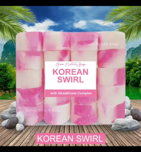 [ORIGINAL] Swirl Kojic Gluta Papaya Kojicmansi Glass Skin Glutamansi with Glutathione & Baking Soda - Natural & Organic Effective Whitening Round Bar Soap by Green Nature