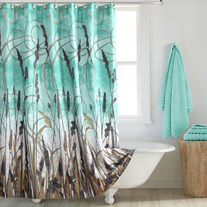 Vintage Style Waterproof Bathroom Curtain Dry-Wet Separation