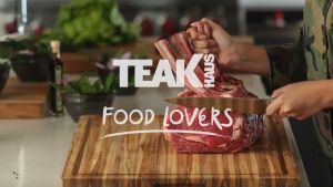 TeakHaus Square Marine Cutting Board with Juice Canal 513