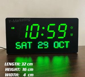 1402 Digital Wall Hang Loud Alarm Clock With 8  Groups Alarm Time (RED LIGHT)