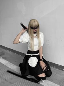 Váy Ngắn Chữ a Cạp Cao Có Thắt Lưng Co Giãn Hình Trái Tim Mùa Hè Sub Era Original Váy Ngắn Đa Năng Phong Cách Nhật Bản