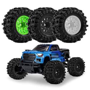 4pcs RC Monster Truck Wheel Hub Tire with 12/14/17mm Hex for 1/10 ARRMA BigRock Traxxas Rustler Hoss RC Car Upgrade Accessories