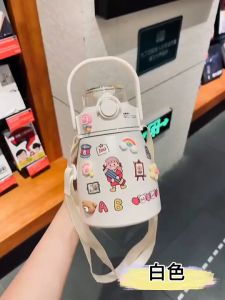 Bình giữ nhiệt inox 304 cao cấp 800ml Bình nước học sinh Tặng Sticker 3D 2D Ống hút và Dây đeo Giữ nhiệt lên đến 12 tiếng