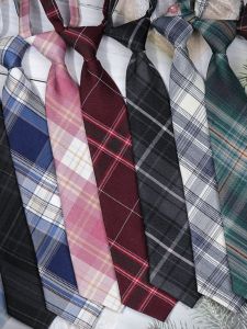JK Small Necktie Female Preppy Style Bean Bag Japanese Style Plaid Uniforms Shirt Bow Tie Student Ins Men and Women Fashion Free Short