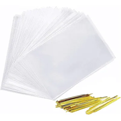 30/50/100Pcs Clear Cellophane Gift BagsPlastic Packaging with Twist TiesTransparent Party Favor Bags Ideal for CookiesCandy