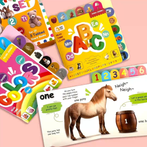 BEAR TALE Pull-the-Tab Board Book with 3 Themes English Educational Board Books for Kids Perfect for Early ABC 123 and Colors Cognition