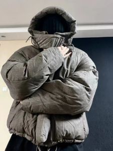 ZZ High Version Entire Studios Designer Brand Heavy Industry Profile Functional Hooded down Jacket Gray Coat