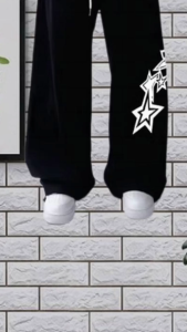 Celana Letter Star Pants Skena Oversize Korean & Gombrong Style Viral