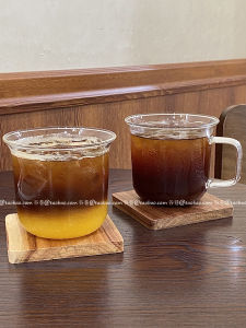 Simplified High Borosilicate Glass Coffee Cup with Handle Expansion Opening for Latte Art Resistant to High Temperatures And Cold Brew