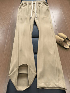 LIUBU | Khaki Color Wheat Texture Ice Silk Summer Thin Lightweight Straight Casual Pants
