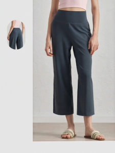 Spring/Summer Lightweight Comfortable Pants For Petite Figures Mid-Length Straight Leg High-Waisted Pants