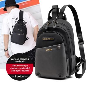 Men Fashion Trendy Handsome Street Style Mini Small Sized Student Backpack Waterproof Travel Hip Hop Large Capacity Chest Bag