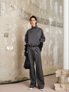 ICICLE | Fine Wool Satin Wide-leg Pants