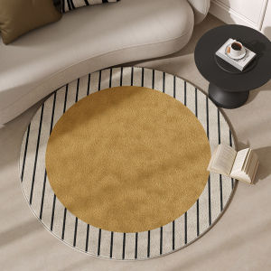VIKAMA Thảm Tròn Phong Cách Mỹ Sang Trọng Trang Trí Nhà Cửa Chống Thấm Nước Chống Phai Màu Thảm Polyester Cho Ghế Sofa Phòng Khách Bàn Phòng Ngủ