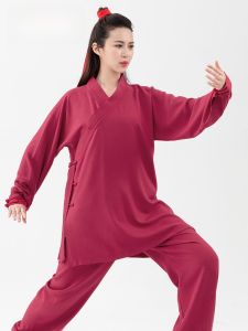 Wudang Mountain Tai Chi ชุดใหม่ ฤดูใบไม้ร่วง สไตล์ Drifting แบรนด์แฟชั่น Wudang Tai Chi ประสิทธิภาพ Tri-สี Hemp แผนที่ ชุดฮั่นฝู