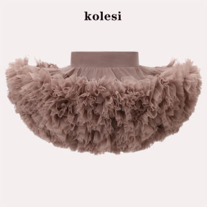Girls Tulle Skirt Princess Style Half-length Soft Cotton Blend Polyester Fabric Cake Skirt Spring Autumn Wear Childrens Clothing