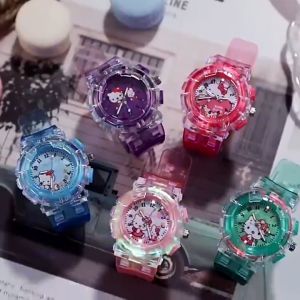 Cartoon Cute Watch for Kids LED Lights Watch for Boys Girls Students Digital Watch Colorful Flash Lights Children Toy