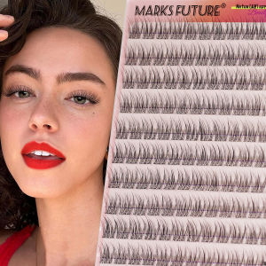 Self-Adhesive Eyelash Clusters No Glue Needed 120 Pieces Natural C-Type Self-Adhesive Eyelash Extensions Press-On Eyelashes Pre-Bonded Lash Clusters Self-Adhesive Eyelashes