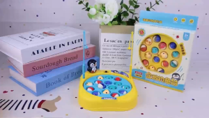 【SG-spot】Kids Magnetic Electric Fishing Toy Set Electric Music Rotating Childrens Educational Toys