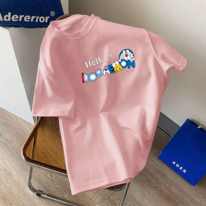 Womens Short Sleeve T-Shirt Pure Cotton Loose Fit round Neck Summer Casual Top Sweet Style College Trend 2023 New Arrival