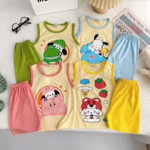 Bộ Quần Áo Ba Lỗ Trẻ Em Hiệu Minky Mom Vải Thun Lạnh Mềm Mát Phối Màu Phong Cách Thể Thao Cho Bé 0-8 tuổi BL-IN48