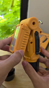 KEELAT 12V Rechargeable LED Work Light Portable Folding Emergency Lamp for Camping Outdoor Repair Workshop with 2 Batteries