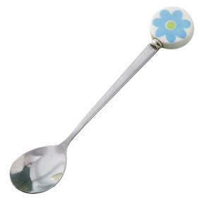 Ceramic Stainless Steel Coffee Spoon Stirring Seasoning Spoon Baby Complementary Food Spoon Creative Kitchen Salt Spoon Cup Spoon