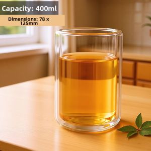 voss glass Insulated Double Wall Borosilicate Glass Cup
